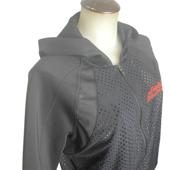 HARLEY-DAVIDSON Womens Lightweight Performance Mesh Black Hoodie - Picture 5 of 13